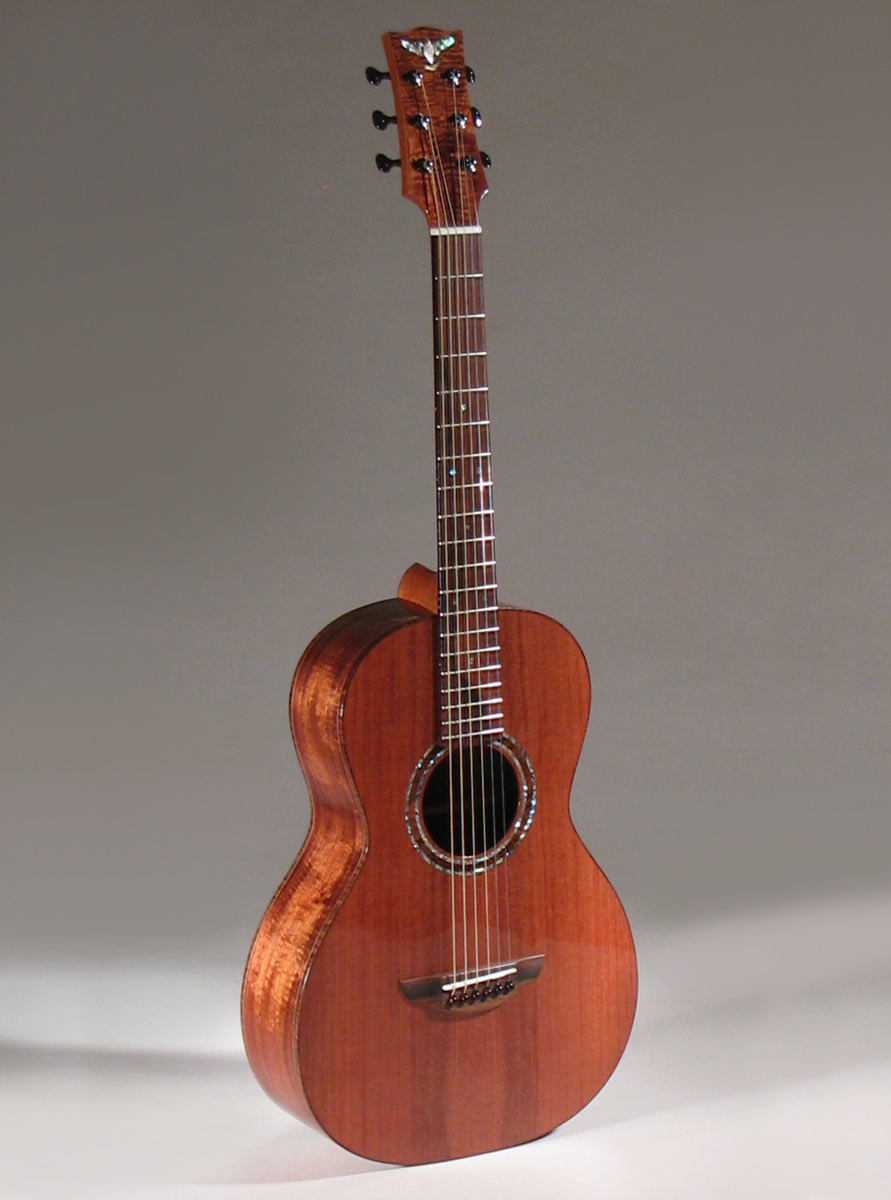 Old Redwood and Koa Parlor Guitar